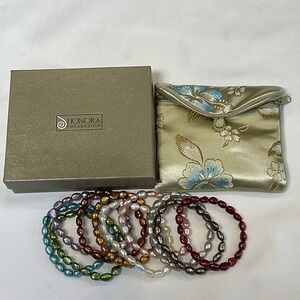 Honora Multicolored Freshwater Pearl Stretch Bracelets Set Of 10 Baroque